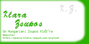 klara zsupos business card